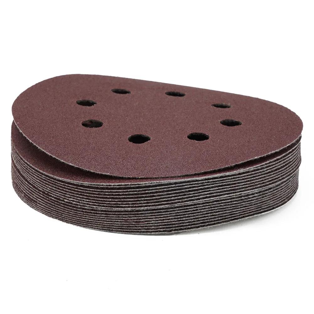 20pcs 5 Inch 125mm Round Sandpaper 8 Hole 60-2000 Grit Sanding Disc Pad Hook & Loop Grit For Drill Grinder Rotary Tools