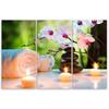 Three Piece Picture Canvas Print Towel Flowers Candles