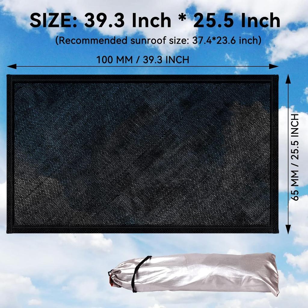 Kaskawise Car Sunroof Sun Shade,Magnetic Screen Breathable Mesh Cover For Camping & Parking,Quick Tall UV Protection Screen For Moonroof & Side