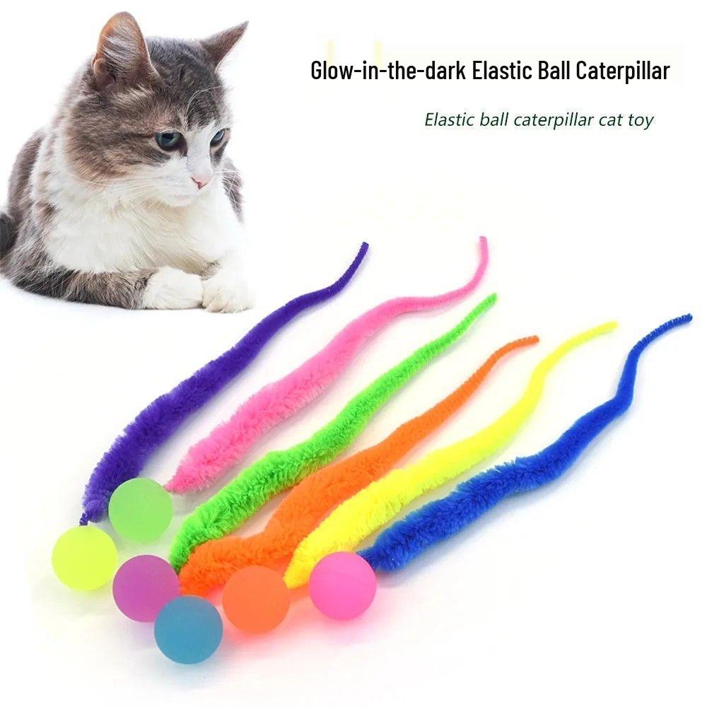 

Эластичный мячик Caterpillar игрушка для кошек: Интерактивная, устойчивая к укусам дразнилка для котят – дизайн «Радужный червяк» для самостоятельной игры и избавления от скуки.