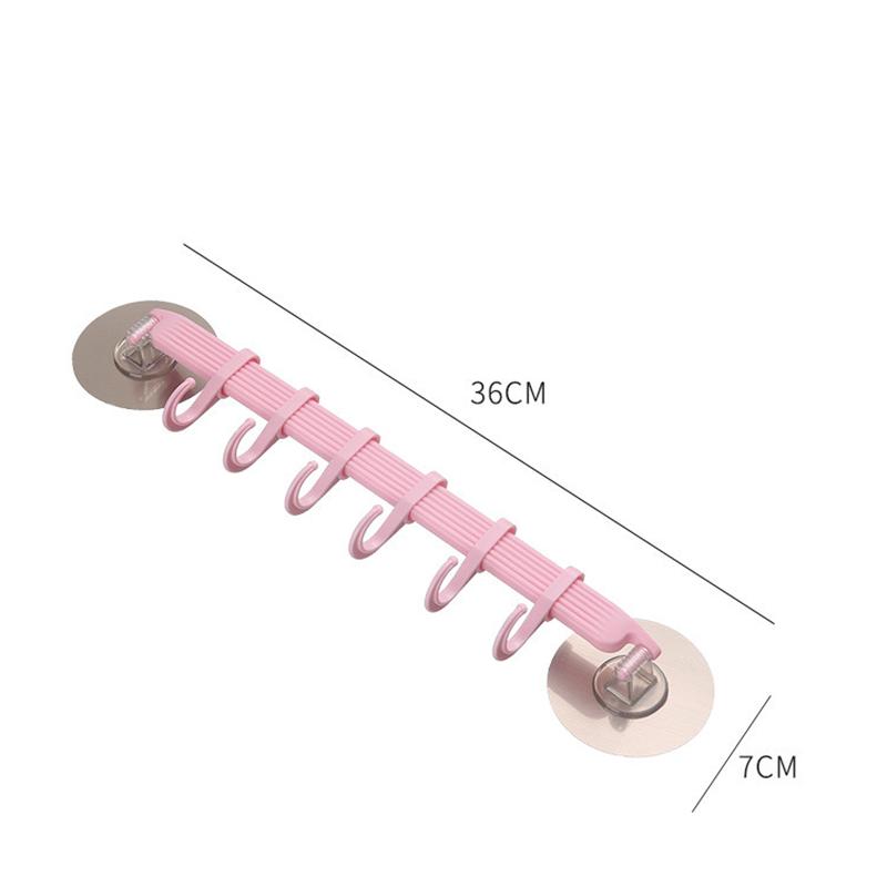 Organizer Haak Plastic Badkamer Zuignap Vacuüm Frame Handdoek Dubbel Verstelbaar Muur Gereedschap Planken Flexibel Kast Houder Hanger