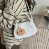 Autumn Women Top Handle Bag Fluffy Simple Stylish Commuter Crossboyd Shoulder Bag Comfortable and Versatile Texture Bucket Bag