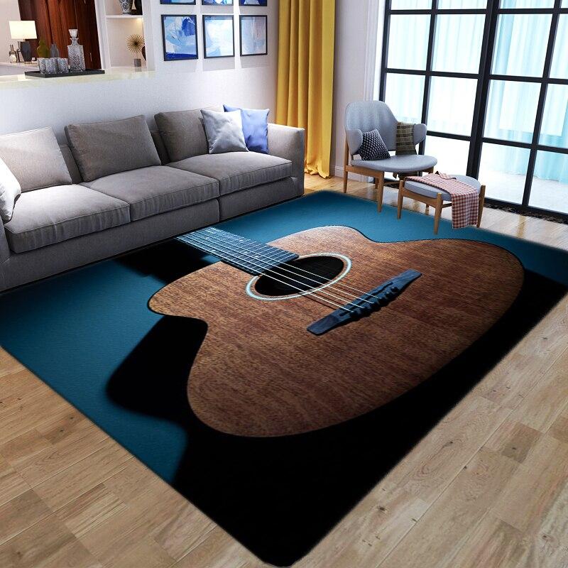 Cartoon Kids Playmat Door Mat Floor Carpets for Home Living Room Flame Guitar Rugs Anti-Slip Doormat Bedroom Rug Home Decoration