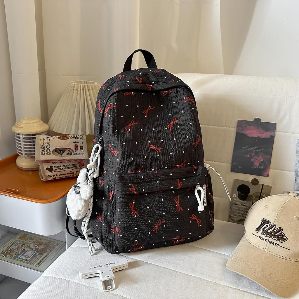 Schoolbag Fashion Printed Backpack Junior High School School Bag Women's High Value ins Wind Large Capacity Commuter Light Casual Backpack