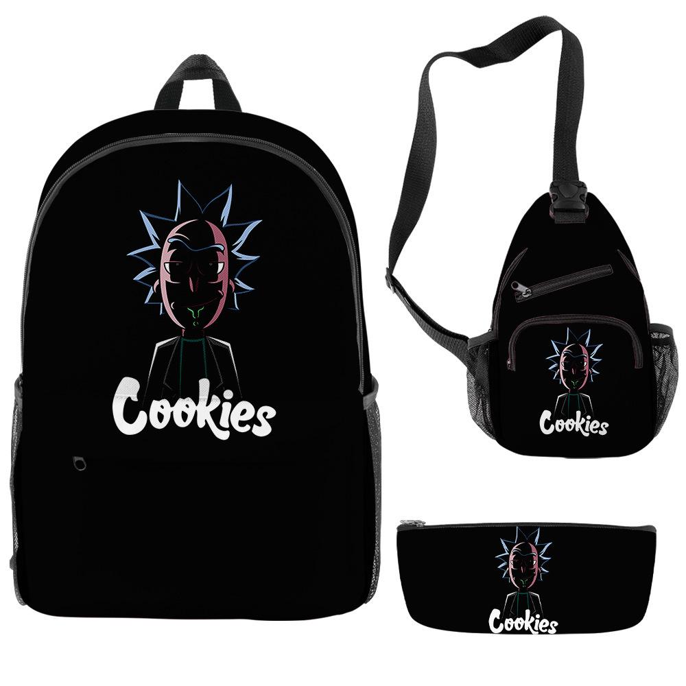 Cook 3D Printing Large Capacity Multifunctional Male And Female Versatile Backpack Student Bag Three-Piece Set