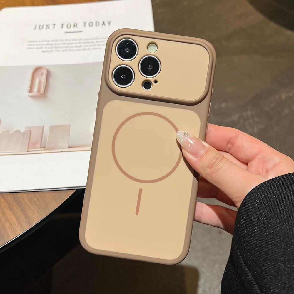 Skin-sensitive Thin Ring Magnetic Case, Suitable for Apple 17PROMAX Mobile Phone Case, iPhone16 Advanced Fine-sensitive Hole Contrast Case.