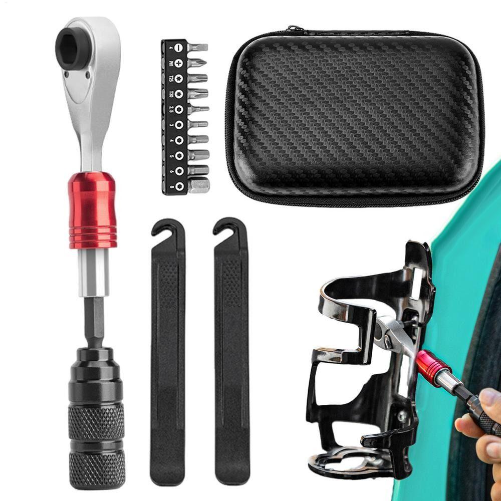 Anti-slip Handle Reversible Ratchet Wrench Batch Heads Bicycle Repair Tool Kit  Repair Tool