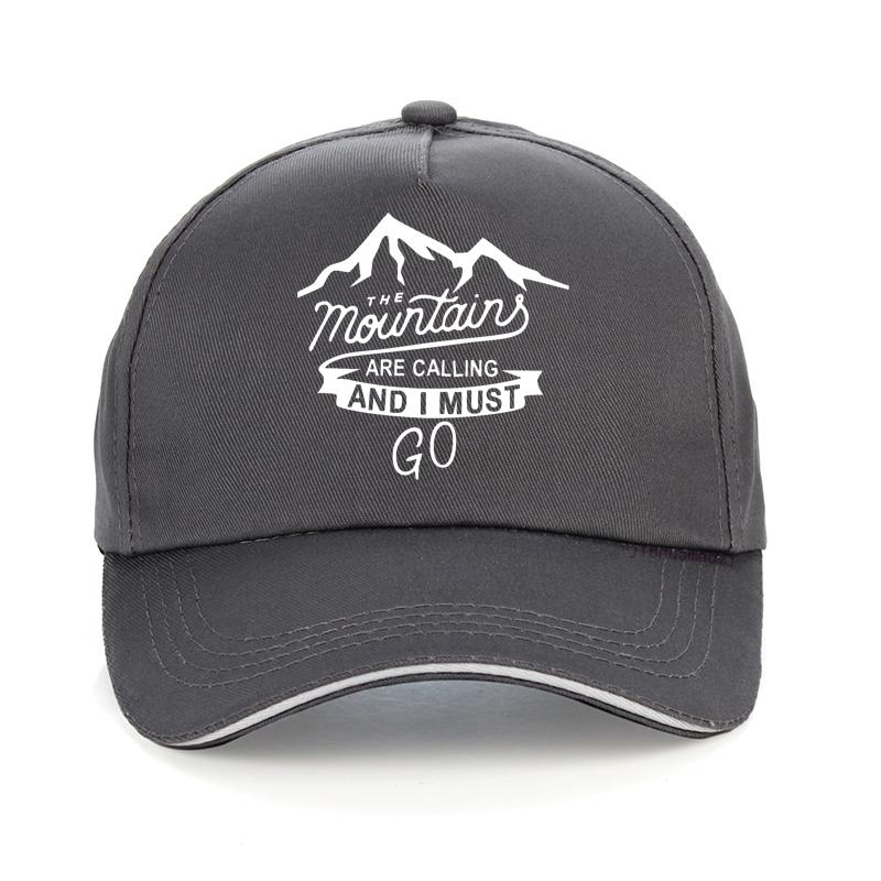 The Mountains Are Calling And I MUST GO Adjustable Snapback Hat - Printed Baseball Cap for Hill Hiking Climbing