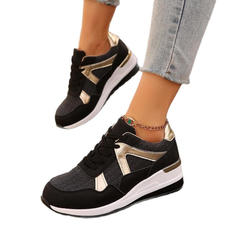 Fashion Women's Casual Sports Shoes Plus Size Fashion Comfortable Wedge Sneakers Woman Spring Autumn Thick Sole Non Slip Running Shoes