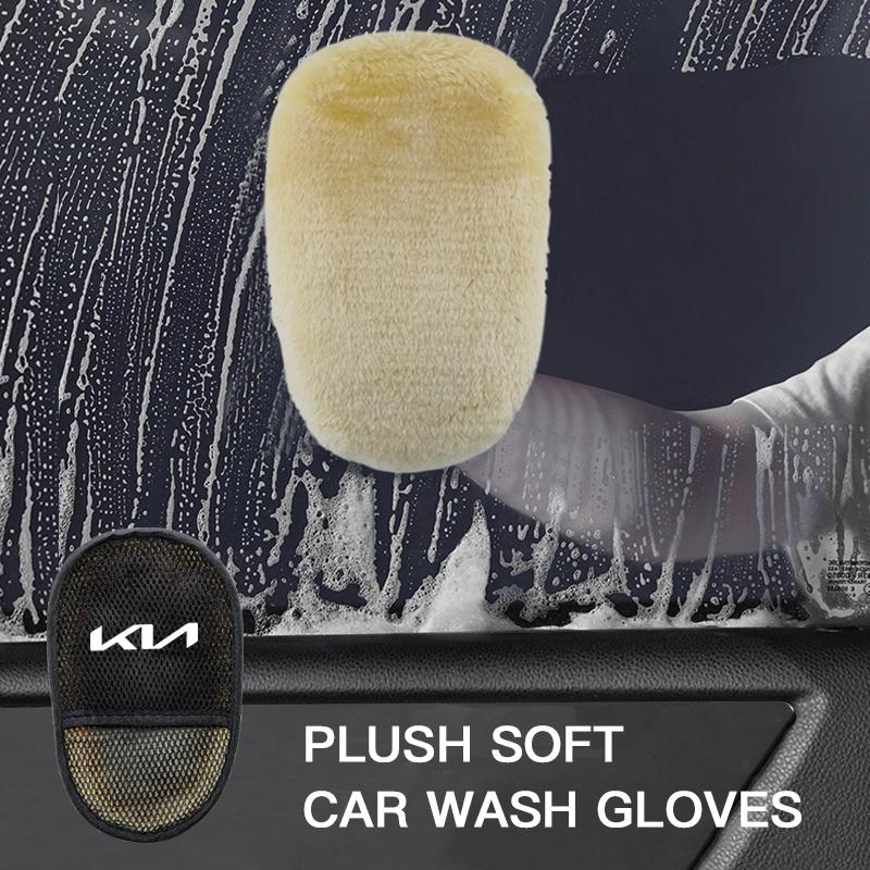 Car Cleaning Gloves Absorbent Polishing Cloth Valve For KIA K9 Sportage Niro K5 Carnival EV6 EV9 K8 Stinger Forte Ceed Cerato K4 sdvc80
