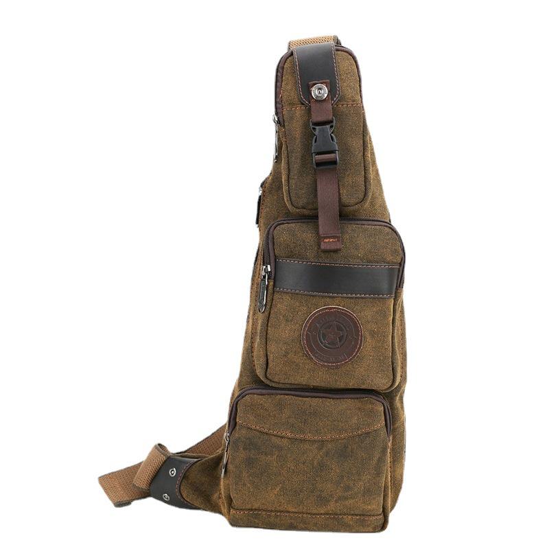 Retro Canvas Crossbody Crescent Bag - Large Capacity Men's Chest Bag