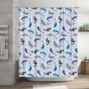 Bathroom Decor Watercolor Whale Shower Curtain Waterproof Fabric Bathroom Decoration Modern Style White Blue Tones with Fish Pri