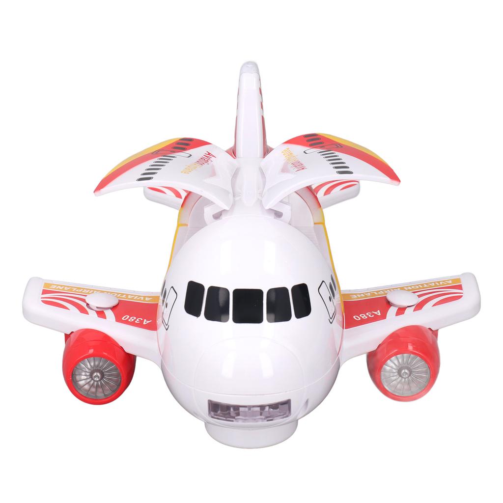 Kids Electric Airplane Toy Lights Music Openable Door High Simulated Aircraft Model with Water Mist Spray