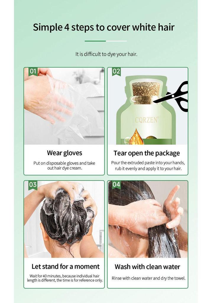 CQRZEN Cai Yun Lai Plant-Based Bubble Hair Dye Cream for DIY Hair Coloring