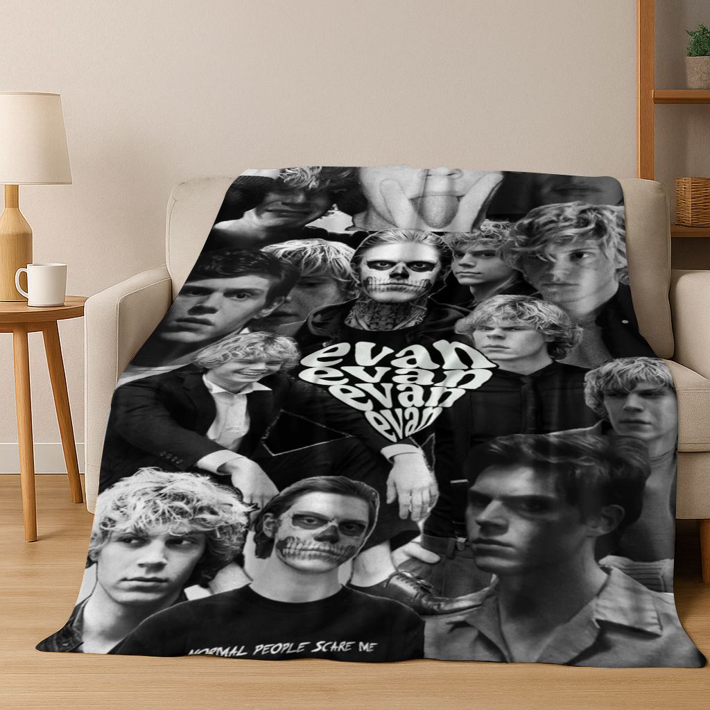 26 Stili Evan Peters Bello Arte Coperta di Flanella, Coperta Morbida e Accogliente per Casa Camera da Letto Letto Divano Picnic Ufficio Coperta Regalo Bambino