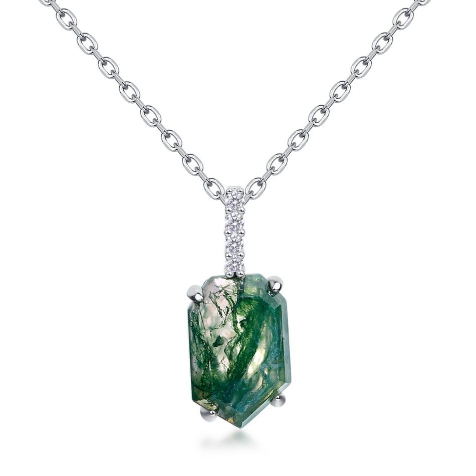 

1 шт. Оригинальный кулон r для женщин, натуральный драгоценный камень, моховой агат, подарки на вечеринку, ювелирные украшения, бесплатная доставка, новый, без цепочки