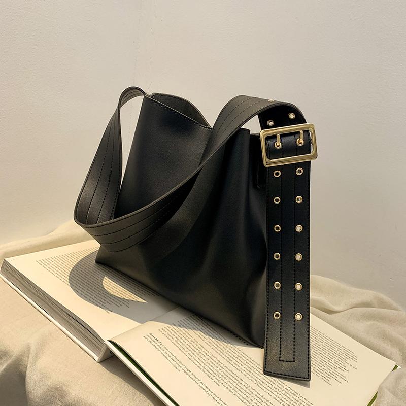 High-Quality Large-Capacity Composite Bag Women's New Texture Retro Wide Strap Shoulder Bags Messenger Bags