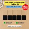 Acrylic DIY Fridge Magnet Kit Handmade Magnetic Stickers for Refrigerator Kitchen Home Decor Craft Making Accessories Gift Use