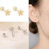 1Pair Gold Silver Minimalism Earrings Mini Small Flowers Ear Stud For Women Fashion Stud Earrings Piercing Jewelry Birthday Gift