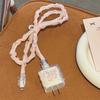 Pink Bow Protective Charger Case for iPhone 16/15/14/13 - Anti-Break Cable & Fast Charging