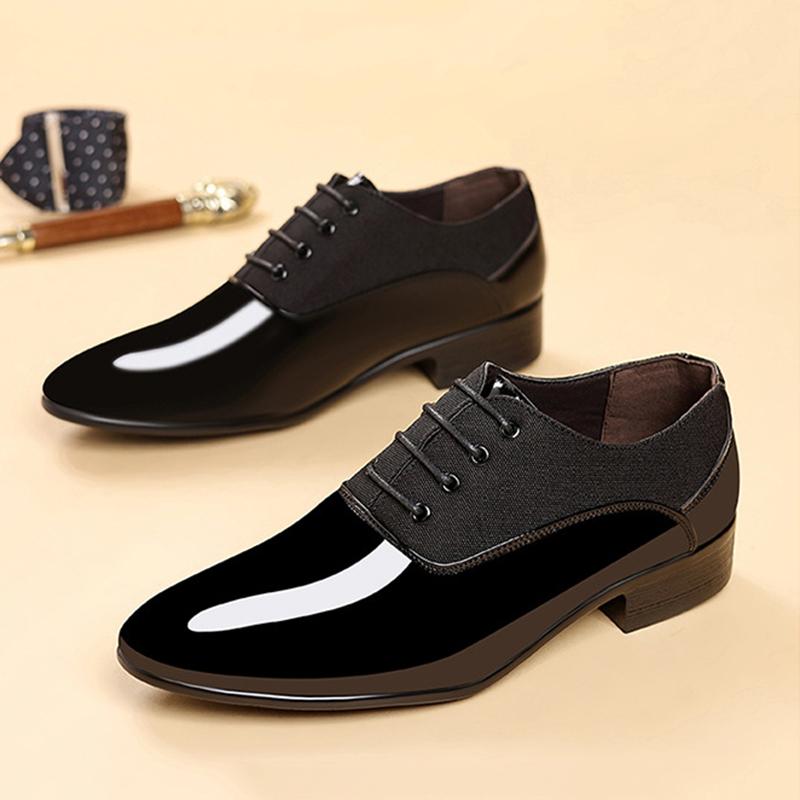Men's Designer Black White Mixed Lace Up Wedding Oxford Brogues Shoes Male Flats Dress Homecoming Footwear Zapatos Hombre