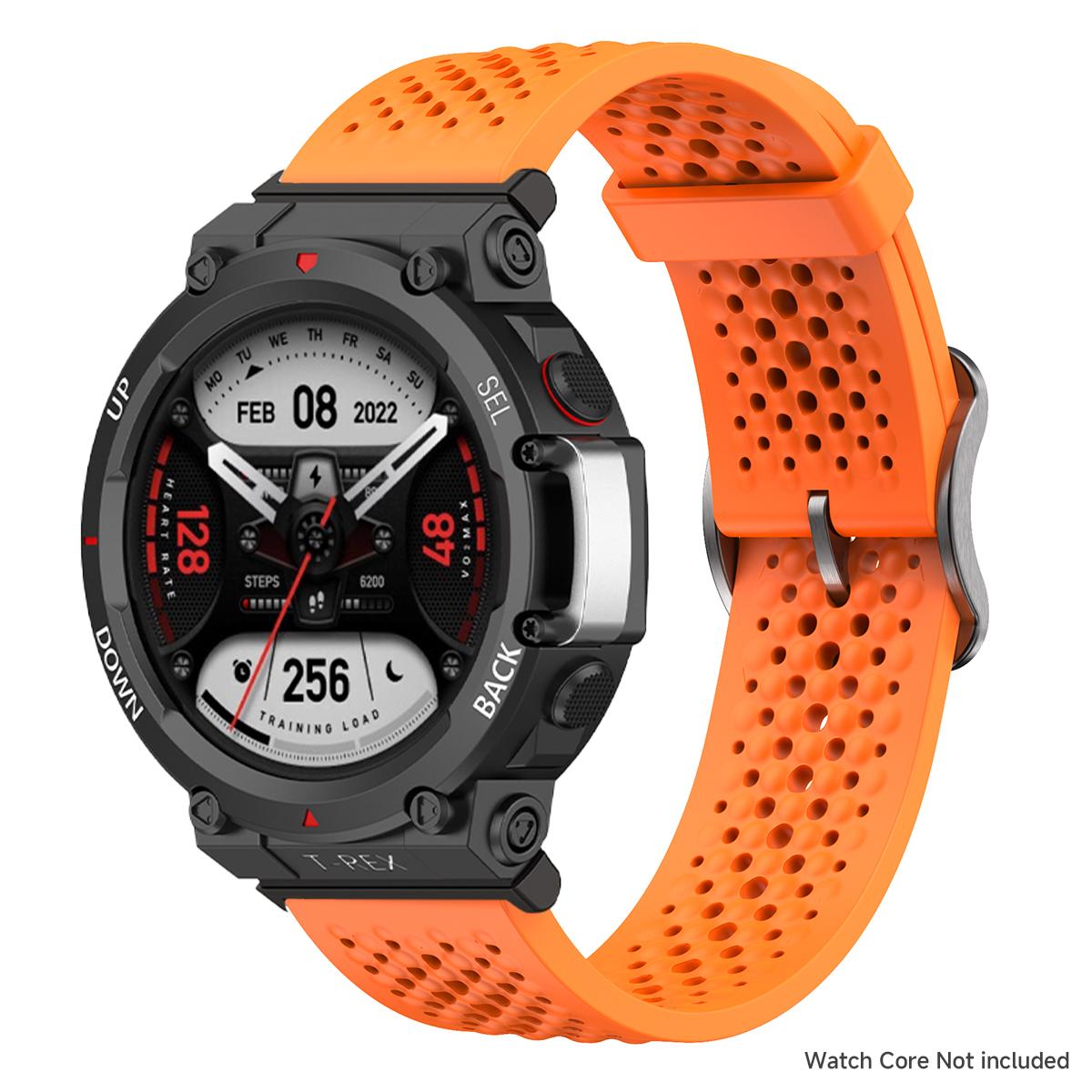 

Breathable Silicone Strap For Huami Amazfit T-REX3 2 Smart Watchband Women Men Bracelet For Huami Amazfit T-Rex/2Ultra Correa For Amazfit T-Rex 3 помаранчевий