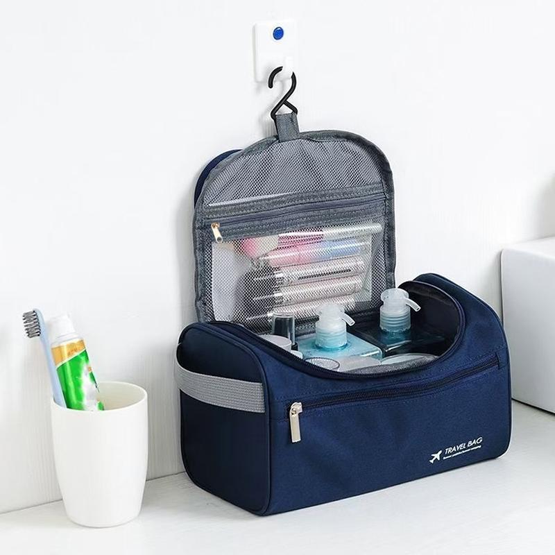 Waterproof Travel Toiletry Bag – Durable Cosmetic Pouch with Hanging Hook for Bathroom & Trip