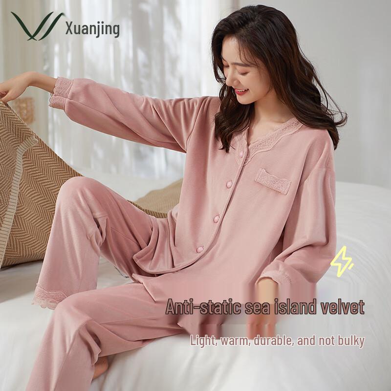 Women s Winter Thickened Fleece Loungewear Set XL