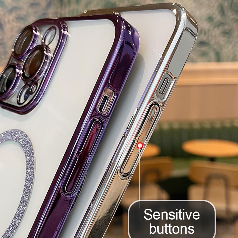 For Magsafe Wireless Charging Luxury Pc Hard Case For Iphone 12 13 14 Pro Max Plus With Lens Protection Magnetic Clear Cover