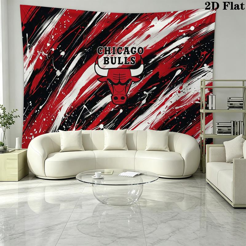 Chicago Bulls Wall Tapestry Aesthetic Wall Hanging Printed Fabric Blanket Decorative Tapestries for Bedroom Living Room Home Decor