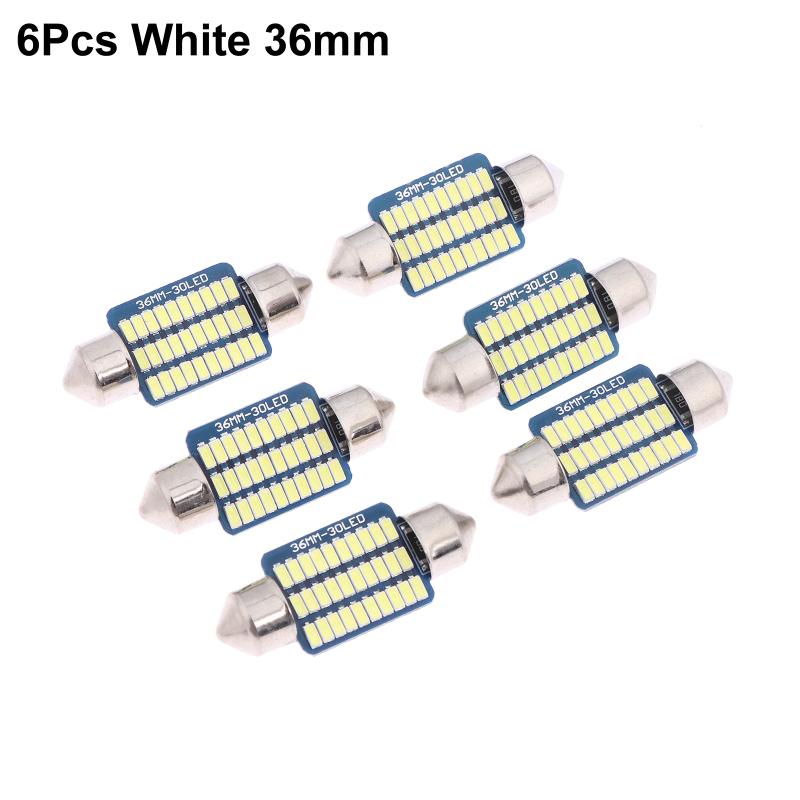 6Pcs C5W Led Bulbs Canbus Festoon Led For Car Interior Dome Trunk License Plate Lights 12V 300Lm 6500K White