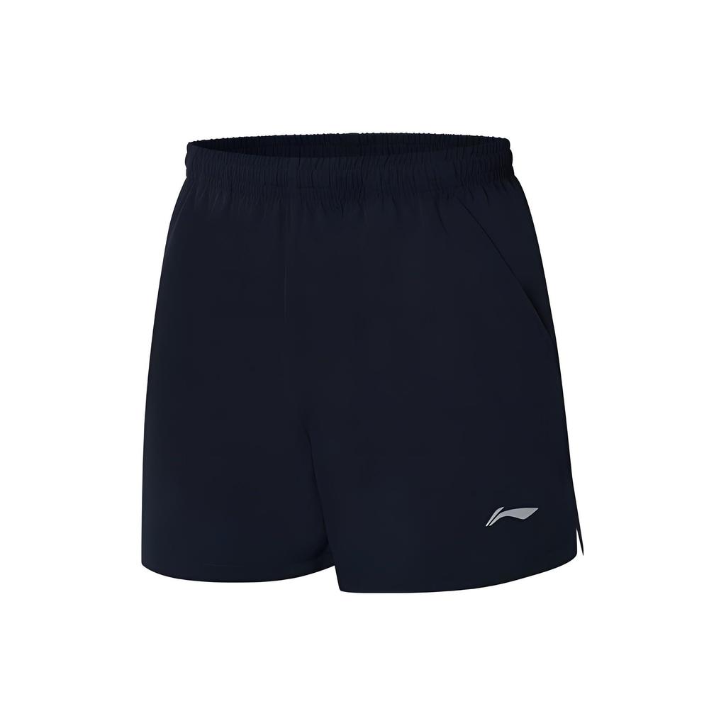 Li-Ning Ping Pong Elite Series Solid Color Mid-Waist Straight-Leg Casual Shorts Unisex Bottoms Black AAPT025-2