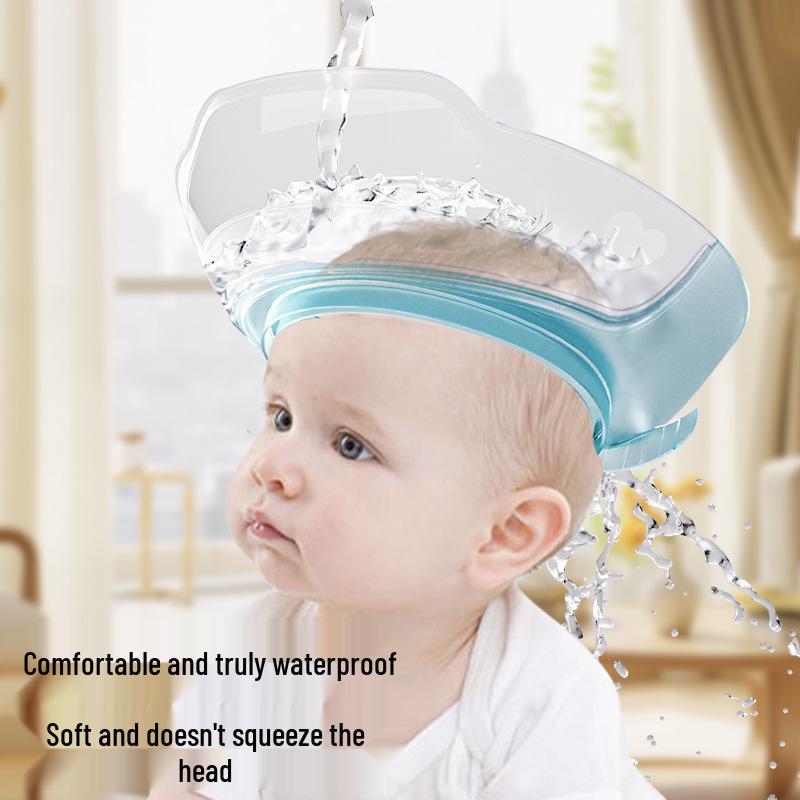 Children's Waterproof Cartoon Bath Cap with Ear Protection - Thickened Leak-Proof Double Layer Design