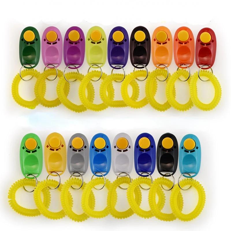Hot Sale Portable Dog Button Clicker Sound Trainer Pet Training Tool Wrist BAccessory Pet Products Accessories Dog cat Supplies