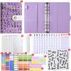 A6 Tweed Style Colorful Budget Planner, 6-Ring Binder with Zipper Pouch, Cash Envelope Ledger