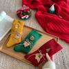 Cotton Christmas Embroidery Socks Gingerbread Man Mid-Tube Socks Cartoon Hosiery  Christmas Gift