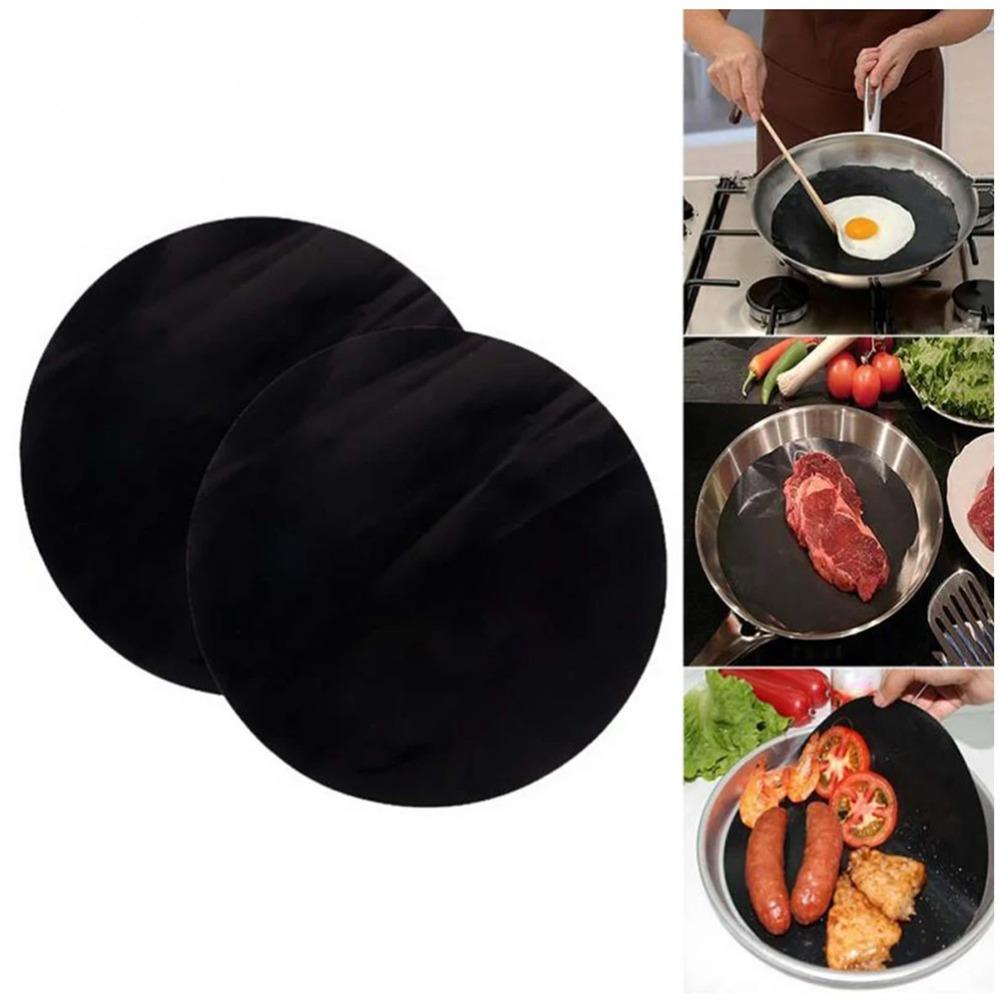24cm Round Non Stick Pan Liner Sheet High Temperature for Frying Pan Wok Kitchen BBQ and Baking