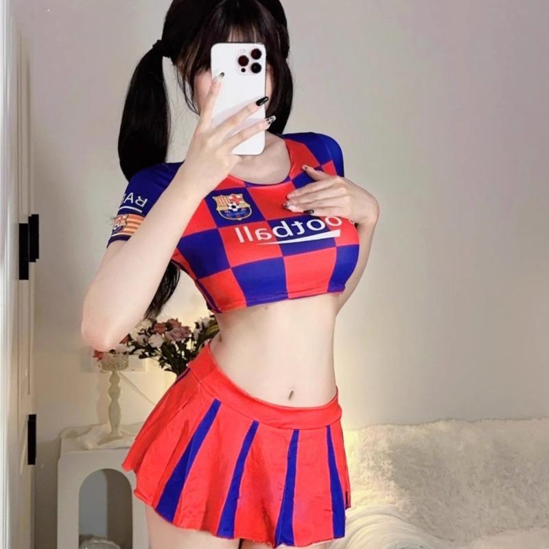 Costum Uniformă Sex Tematic Cupa Mondială Sexy Cosplay Fustă Scurtă Iepuraș Fotbalist Costum Fustă Majoretă Femei