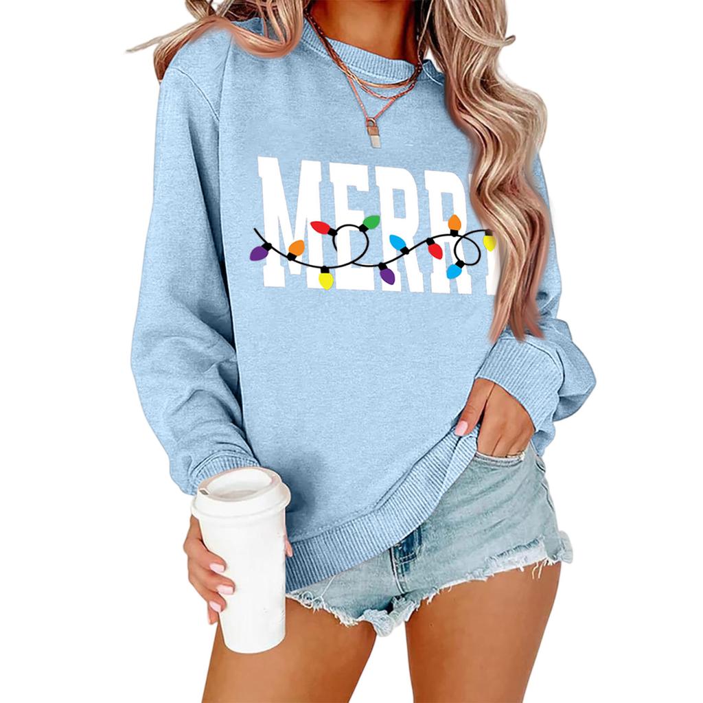 Women's Loose Comfortable Casual Fashionable Character Printing Round Neck Long Sleeved Sweatshirt