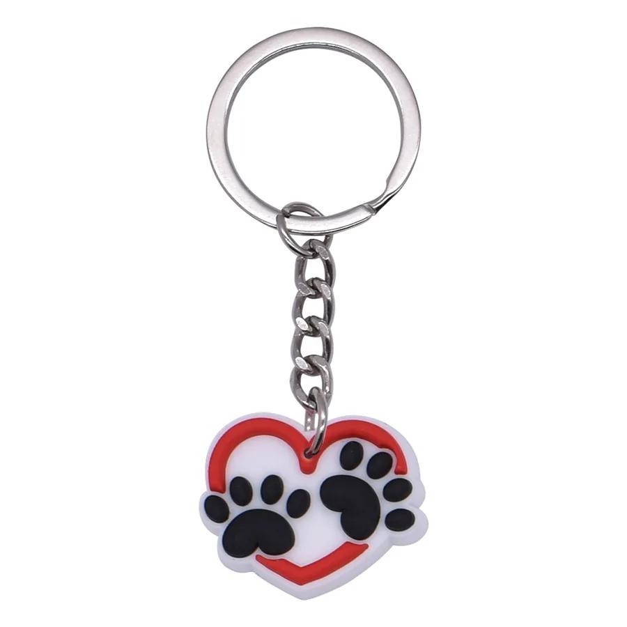 New Arrival Adorable Pet Dogs PVC Soft Keychains Bag Hanging Pendant Car Keyrings Animals Key Chains Accessories Wholesale Gift