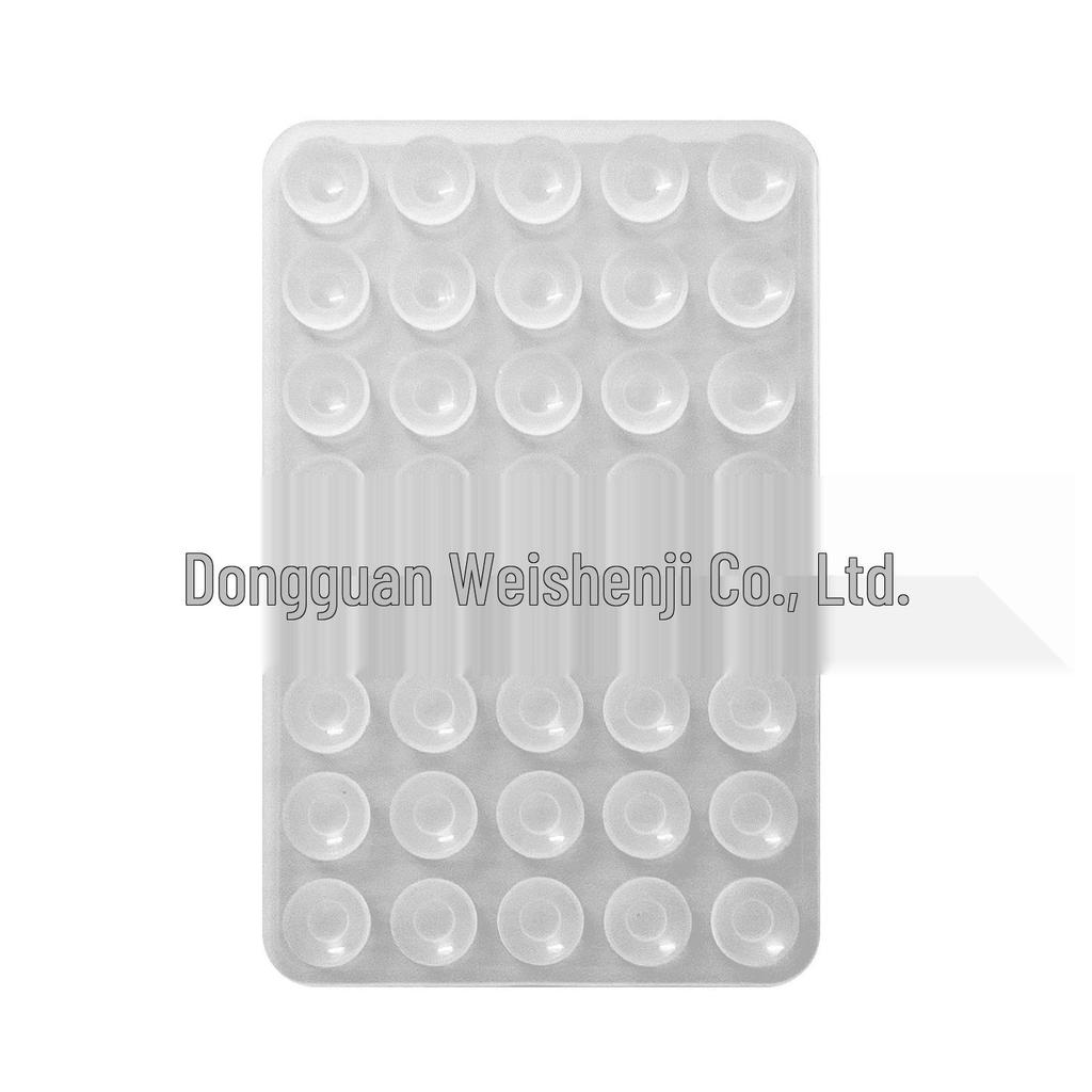 Black Silicone Anti-Slip Phone Stand: 24 Portable, Minimalist Suction Cup Stickers