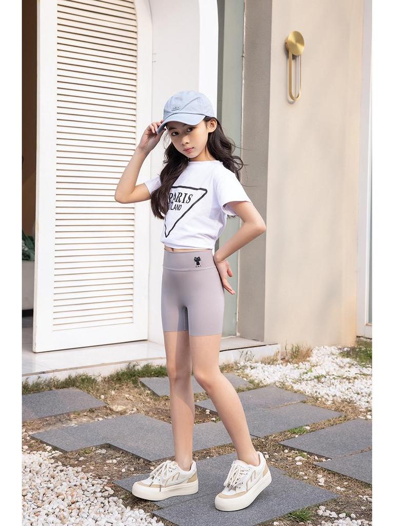 Girls' Summer Shark Leggings: Lightweight, Anti-Exposure Safety Shorts for Outdoor Play