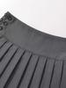 Autumn Chic: Retro A-Line Pleated Mini Skirt with Adjustable Buttons