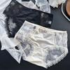 Damen Sommer Mode Neu Satin Jacquard Sexy Spitze Netz Slips