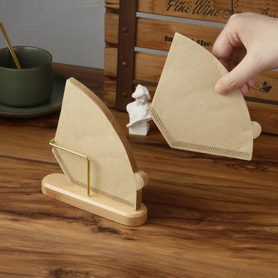 Wooden Coffee Filter Holder Metal Coffee Filter Storage Container Coffee Filter Dispenser for V Shape Filte Coffee Accessories