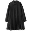 Long Sleeve Plus Size Black Vintage Floral New In Dresses for Women Casual Loose Midi Spring Autumn Shirt Dress