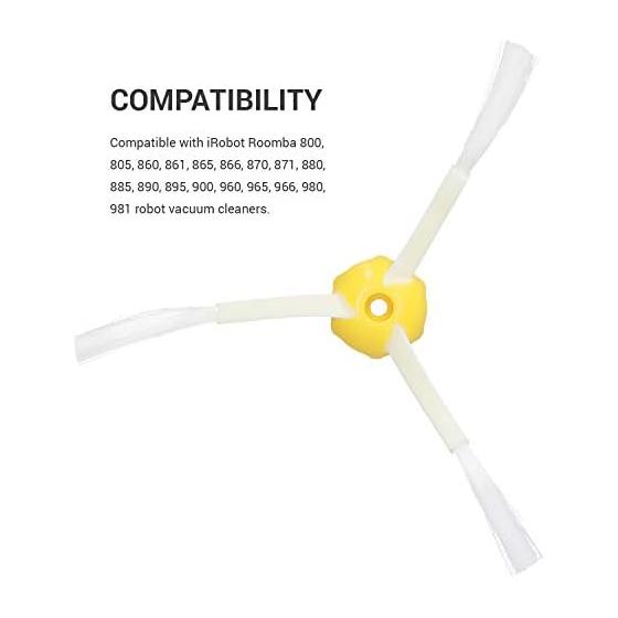 Kwmobile Replacement Edge Brush Set - Compatible with iRobot Roomba 800/900 Series - Vacuum Cleaner Goods 3x Edge Brush Compatible with Roomba