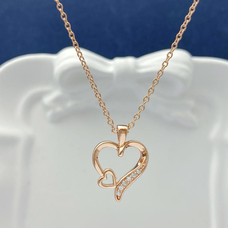 S925 Sterling Silver Heart Necklace – Women’s European & American Fashion, Light Luxury, Versatile Love Design. 925 Silver