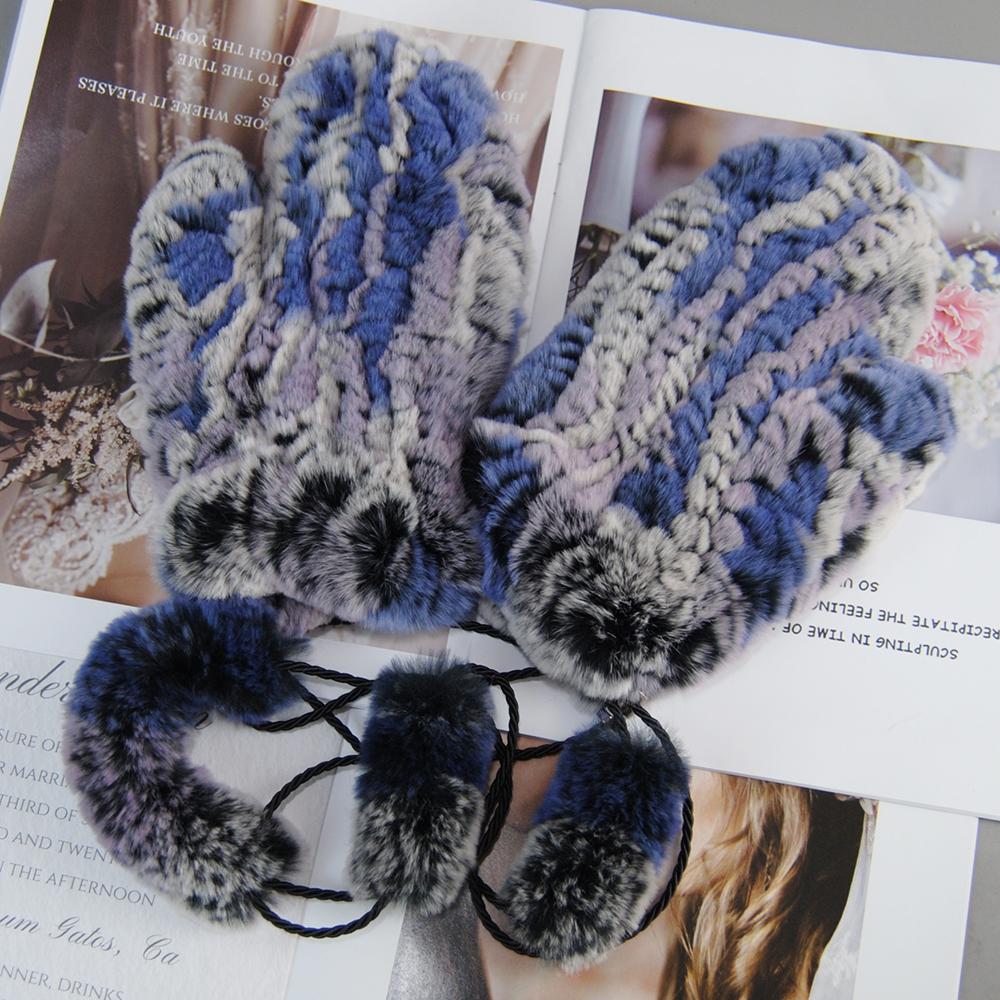 

Перчатки из натурального меха кролика Рекс, эластичные, женские, зимние, вязаные, из натурального меха кролика, перчатки для улицы, из натурального меха Good Elastic