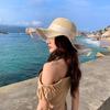Fashion Flat-Topped Straw Hats Girls Wide Brim Sun Hat Outdoor Lace Bow Strap Lightweight Uv Protection Beach Cap